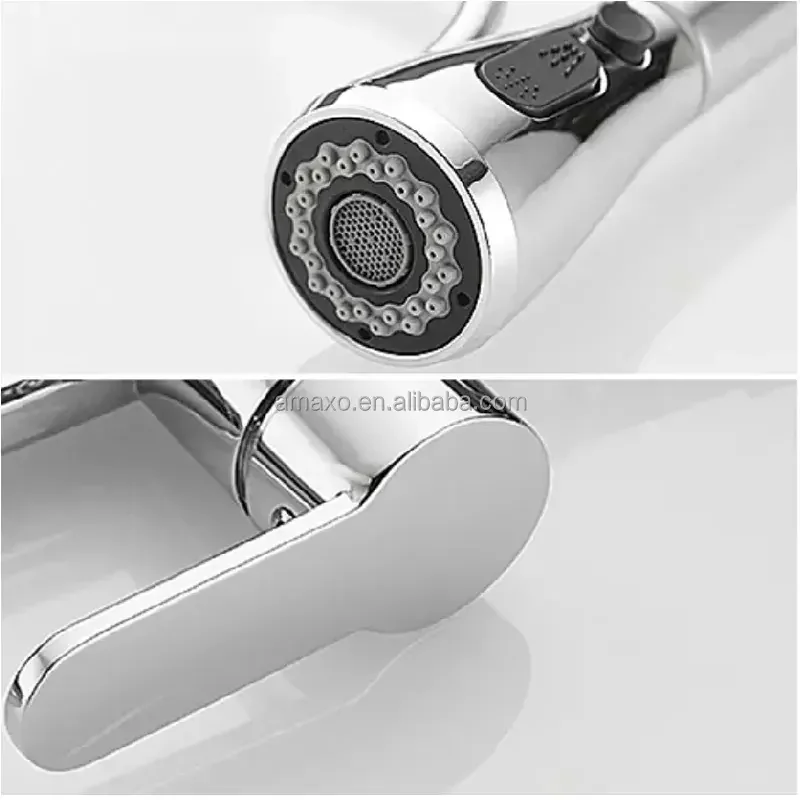 Multifunctional Pull Out Kitchen Faucet Mixer Water Tap 304 Stainless Steel Kitchen Sink Faucet