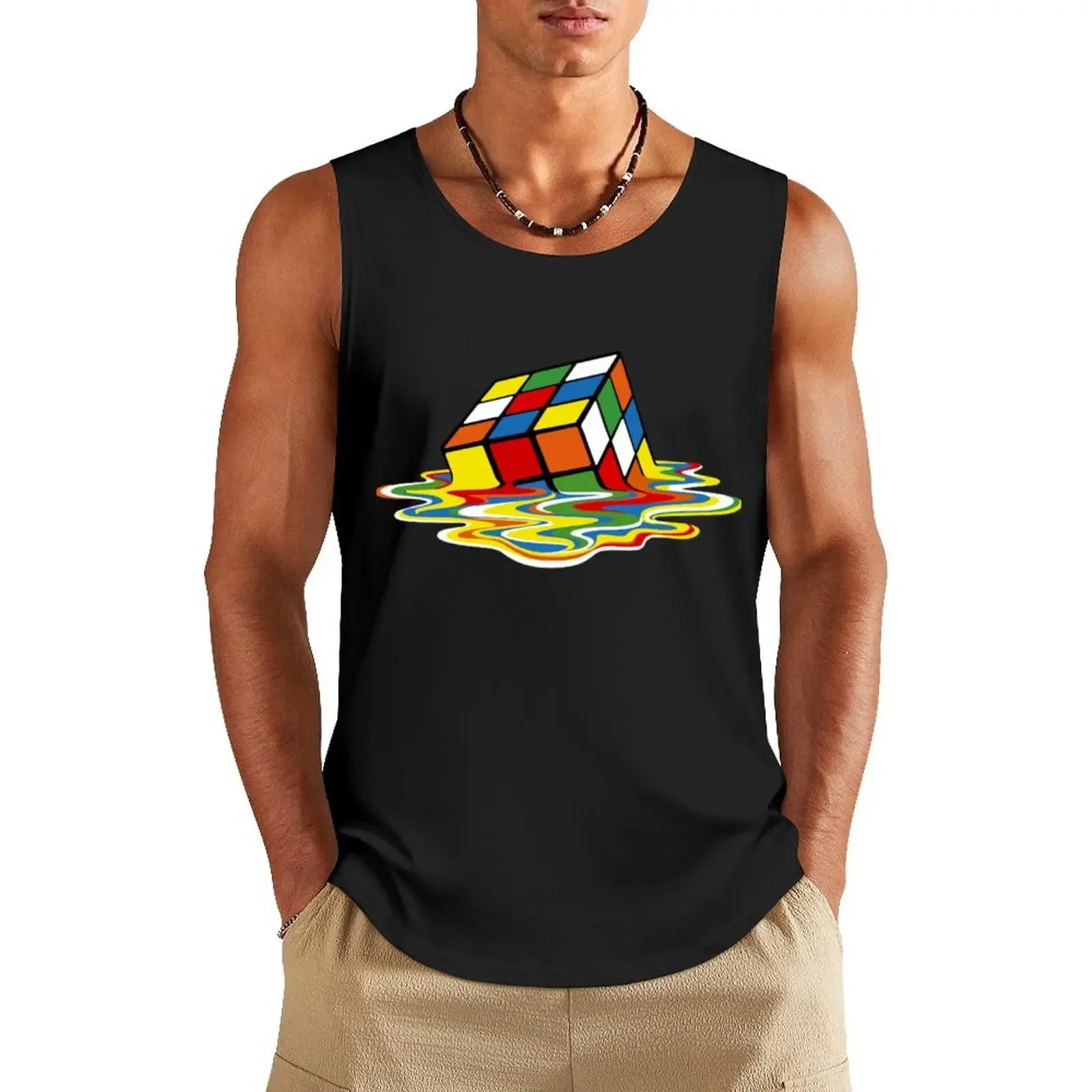 Melting cube Sheldon TBBT Tank Top t-shirt gym man fitness gym shirt man