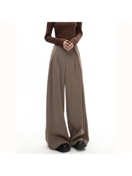 Autumn Spring Suit Pants Female Solid Wide Leg Pants Women Full Length Pants Ladies High Quality simple Casual Straight Pants