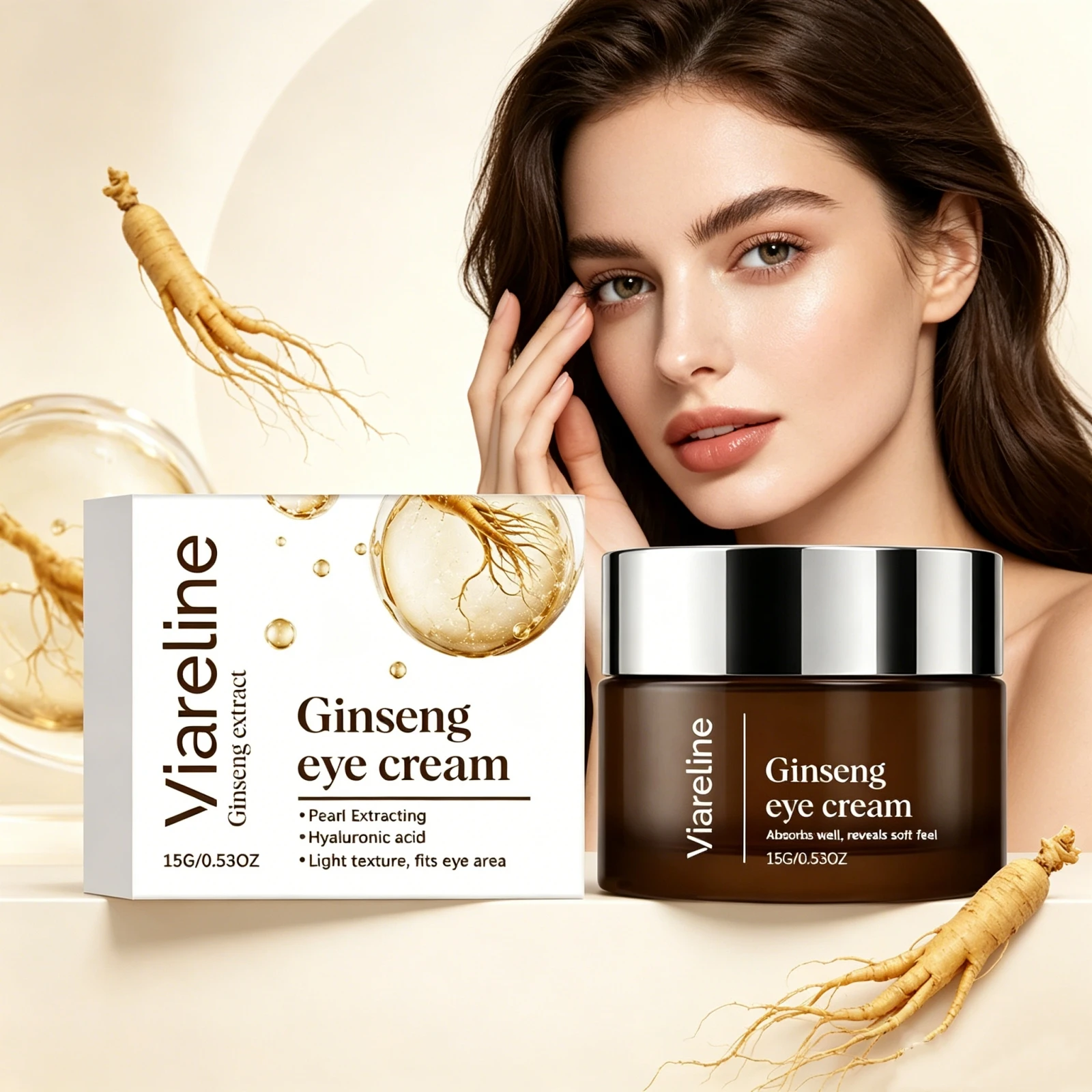 Revitalizing Ginseng Eye Cream Nourish Delicate Skin Anti Dark Circle Reduce Fine Lines Eye Care Firming Eyes Moisturizing Cream
