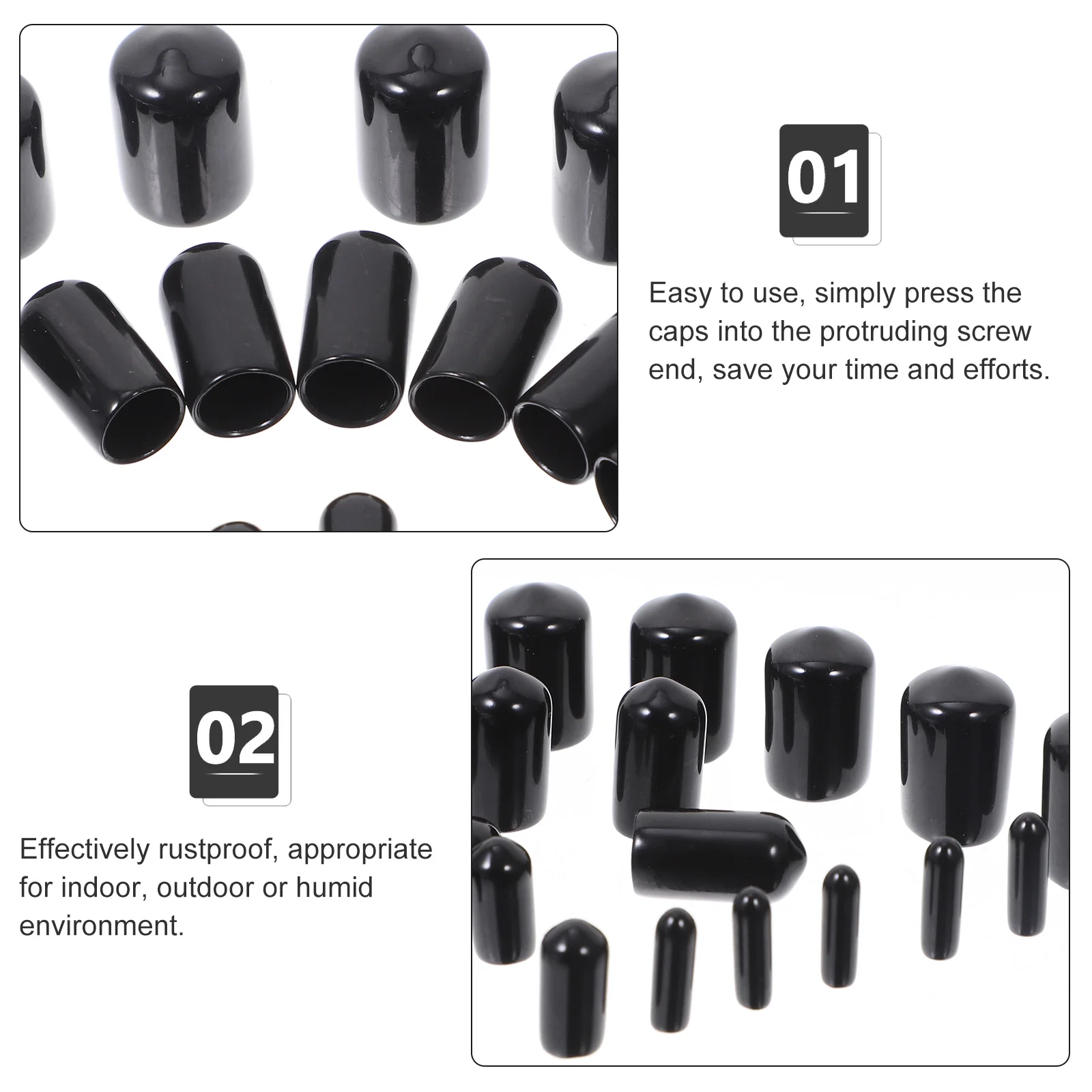 

400pcs Rubber Screw Caps Bolt End Covers Protective Dome Caps For Indoor Outdoor Use Durable Rustproof Bolt Protectors