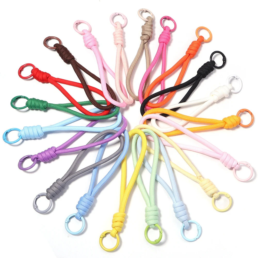 5 Stück/Set Bunte Geflochtene Schlüsselbänder Anti-Verlust-Knotenseil für Handyhüllen, Damen-Autoschlüsselanhänger, DIY-Zubehör, Schlüsselring – Detail 3