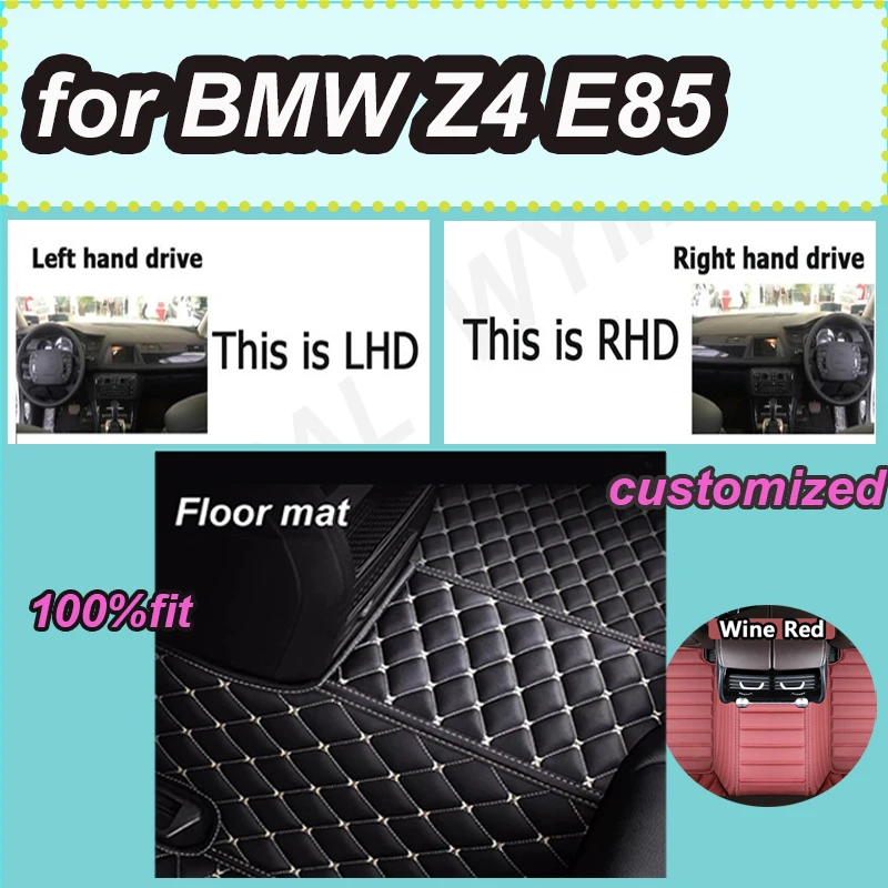 

Роскошные автомобильные коврики для BMW Z4 E85 2009 2010 2011 2012 2013, роскошные кожаные автомобильные коврики
