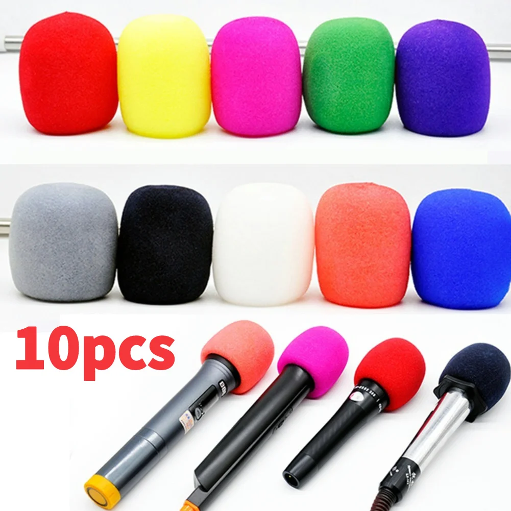 10Pcs Microphone Foam Cover Wireless Handheld Stage Microphone Windscreen Foam Studio Protective Grill Shield For KTV Karaoke DJ