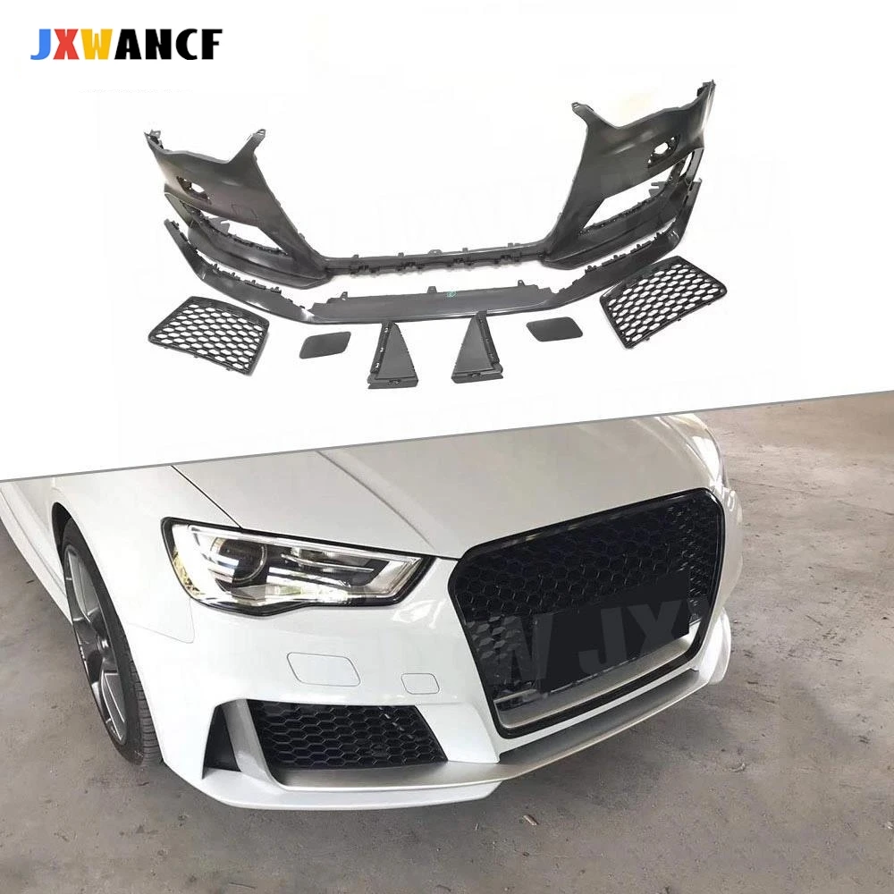 

JXWANCF PP Material Wide Body Kit Front Rear Lip Bumper diffuser Spoiler for Audi A3 S3 RS3 Style 2014-2016