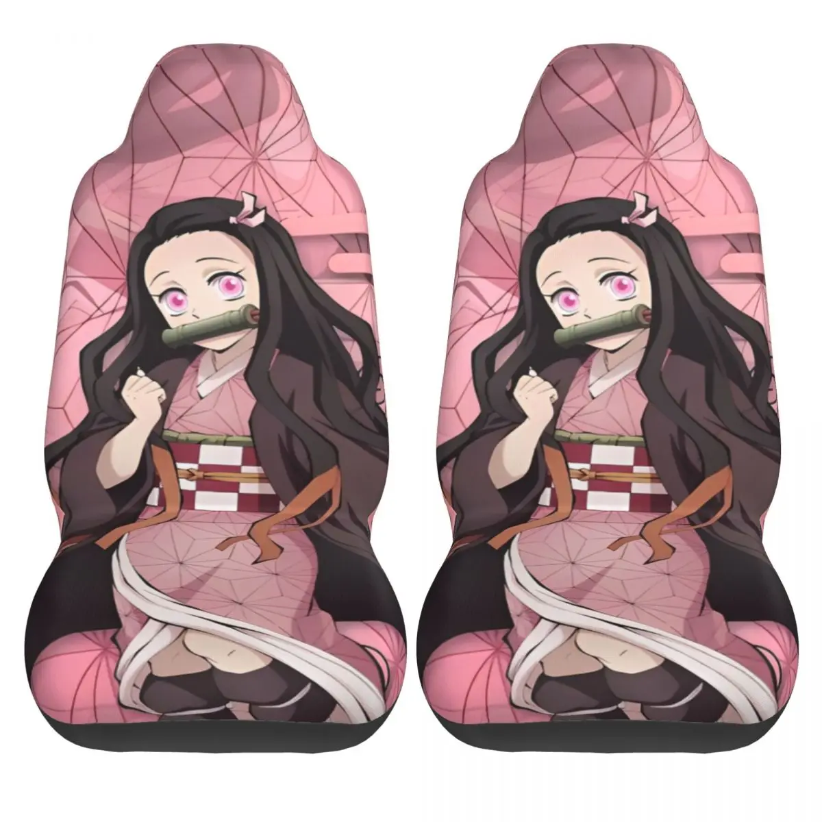 Demons Nezuko Kamado Universal Car Seat Cover Off-Road Slayers Print K-Kimetsu Anime Seat Covers Polyester Hunting