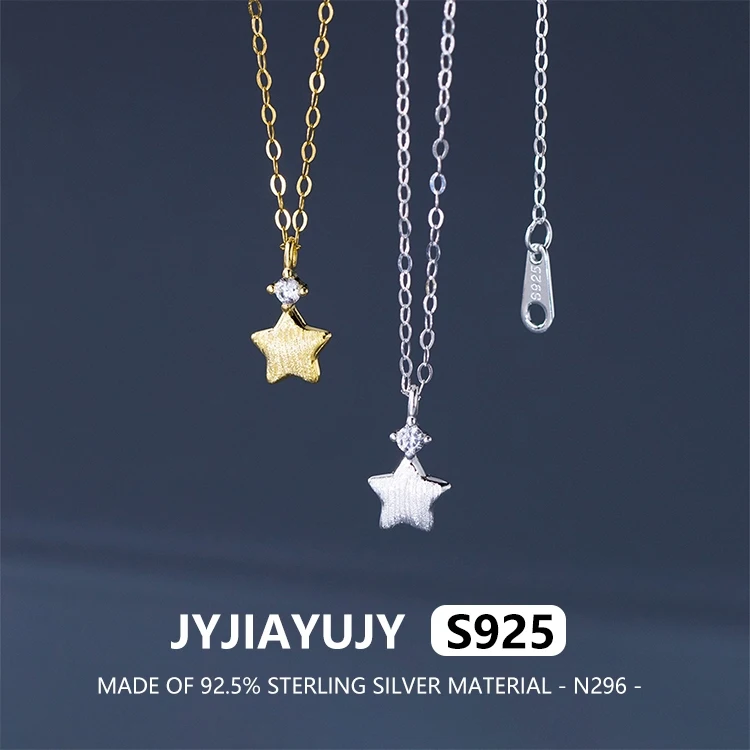 

JYJIAYUJY 100% Whole Original Sterling Silver S925 Pendant Necklace Star Inlaid Zirconia Fashion Woman Jewelry Gift Use N296