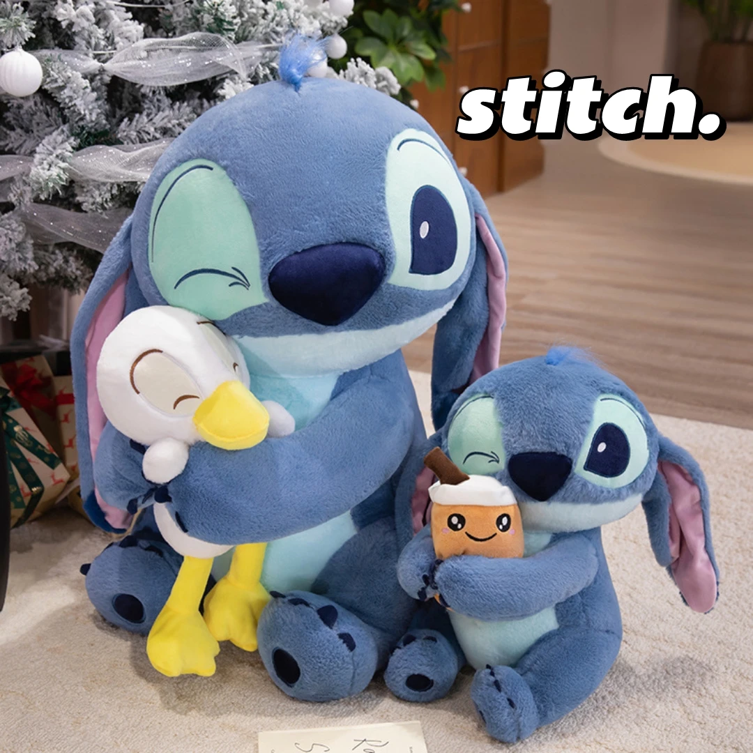 كبيرة الحجم ديزني بلوشيز غرزة عقد بطة شاي فقاعات ألعاب من نسيج مخملي غرزة محشوة أنيمي غرزة بلوشي ديكور المنزل دمية مريحة