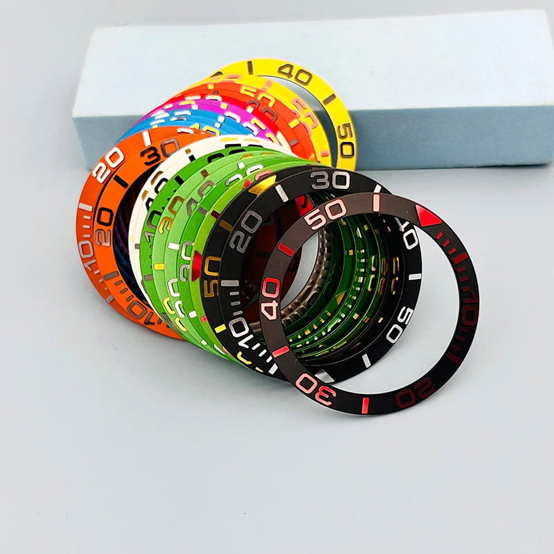 Multi-Color 38Mm Hoge Kwaliteit Schuin Metalen Horloge Bezel Insert Ring Binnendiameter 30.6Mm Past Seiko Men Horloge Vervangend Onderdeel