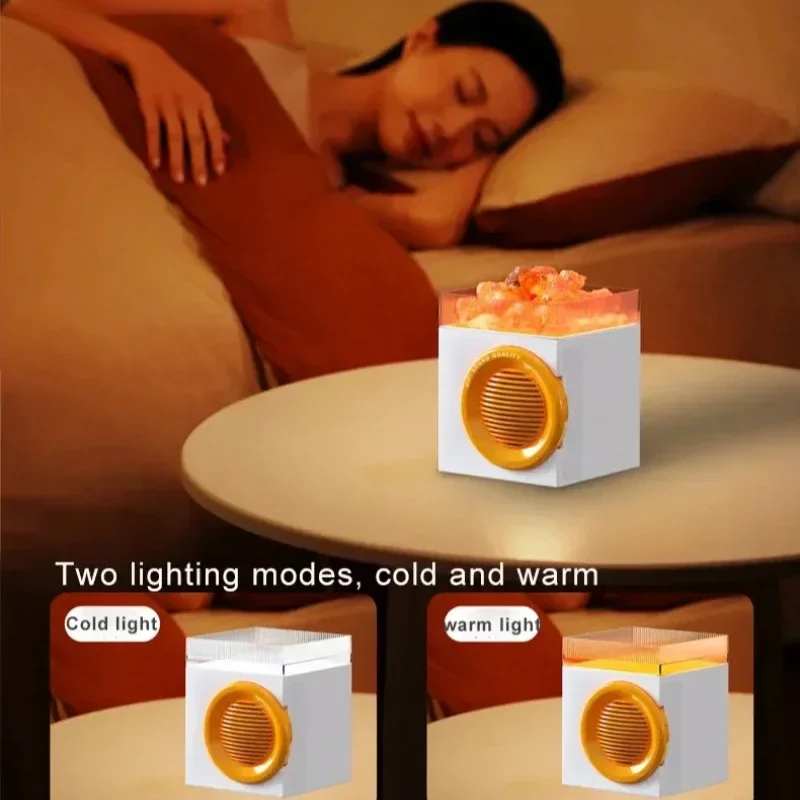 Haut-parleur Bluetooth Portable sans fil, caisson de basses BT, diffuseur d'aromathérapie, son stéréo HIFI, Audio, pierre de cristal, veilleuse