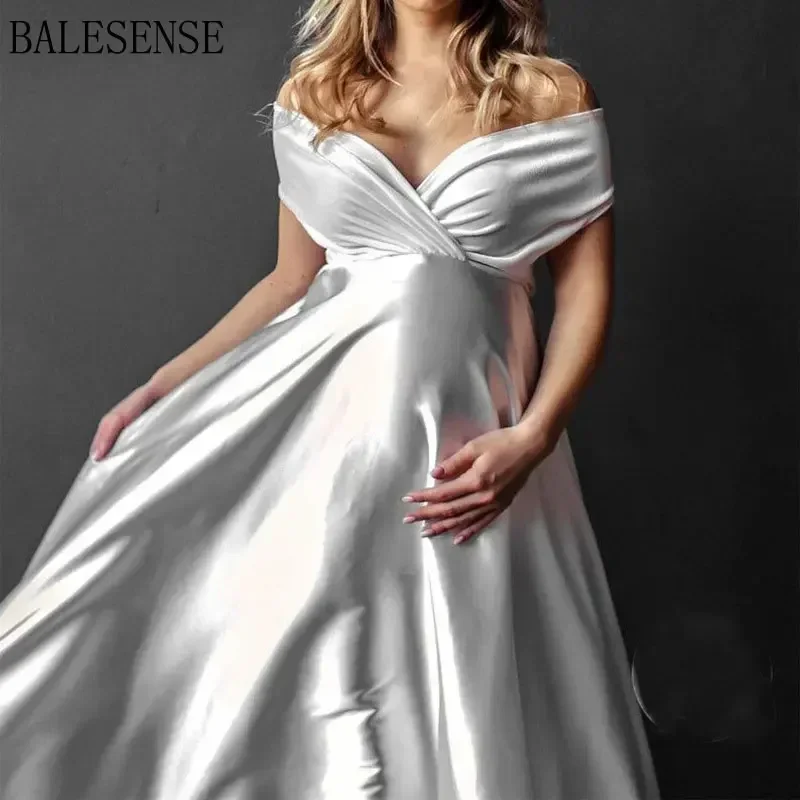 섹시한 오프 어깨 출산 맥시 가운 사진 촬영을위한 드레스 Elegnat 임신 한 여자 긴 드레스 임신 드레스 사진