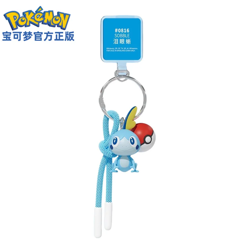 Echte Pokemon Scorbunny Sleutelhanger Grookey Riolu Sobble Wobbuffet Cubone Anime Action Figure Speelgoed Sleutelhanger Geur Hanger Gift
