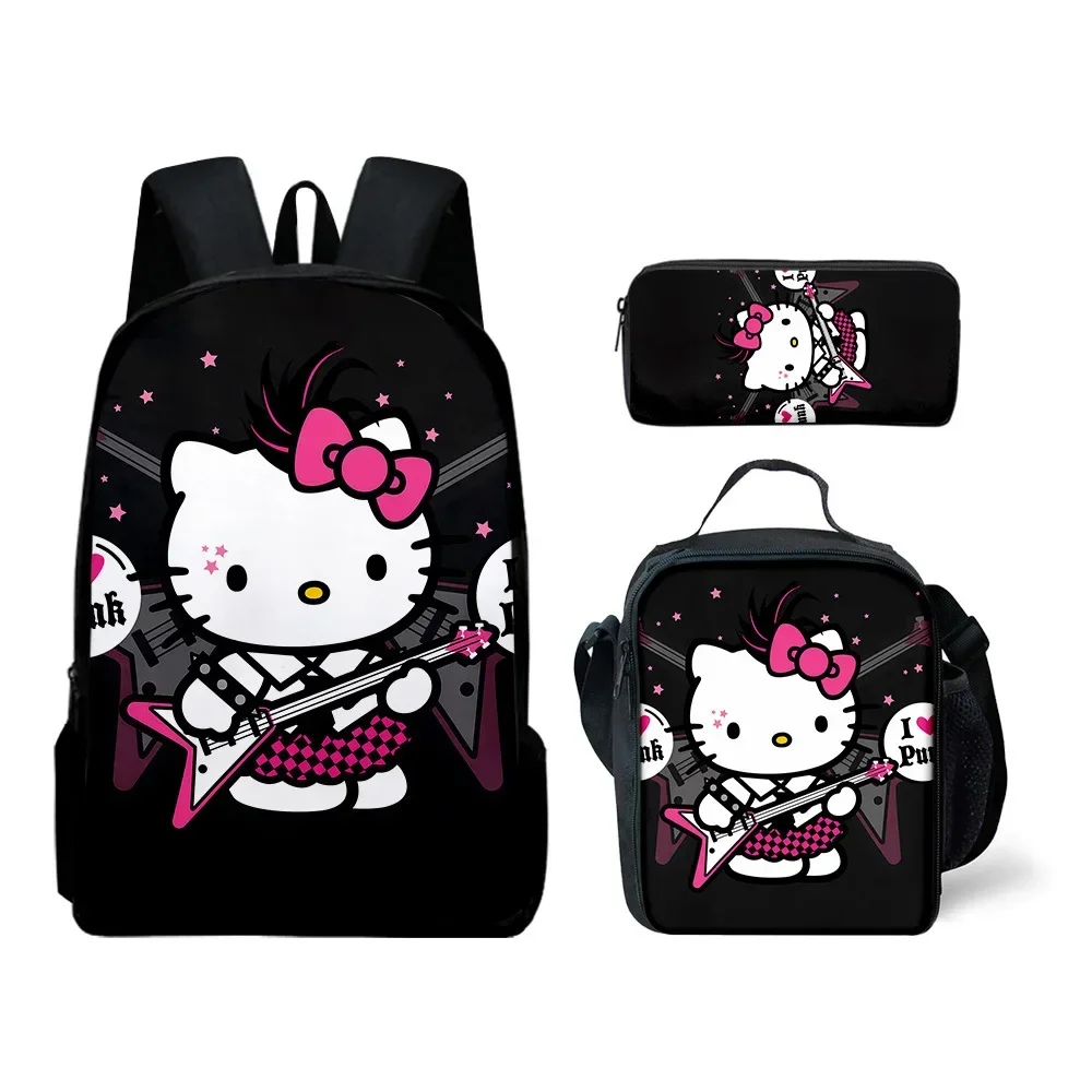 Plecak sportowy Hello Kitty Hello Kitty Plecak Torba na lunch Piórnik Tornister szkolny Kawaii Tornister z kreskówek Mochila