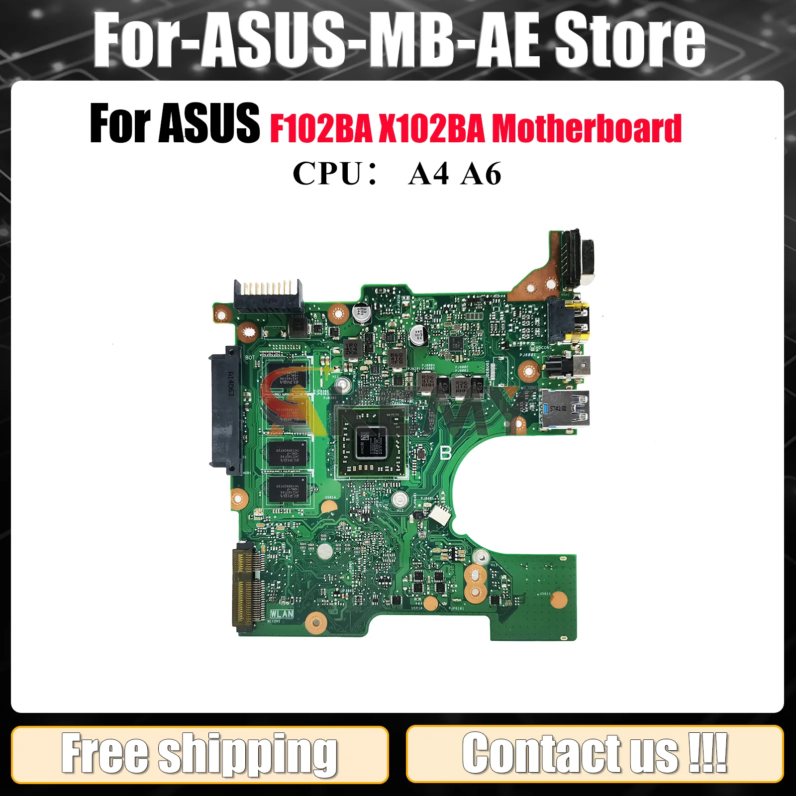 

Материнская плата для ноутбука X102BA для ASUS VivoBook X102B X102BA F102BA, материнская плата для ноутбука с процессором A4 A6, 100% тестирование, ОК, быстрая доставка