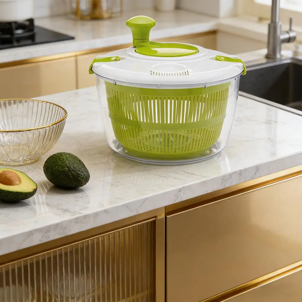 1pc Multifunction Manual Salad Spinner Dryer Vegetable Fruit Food Dehydrator Quick Drying Kitchen Household Vegetable Dehydrator