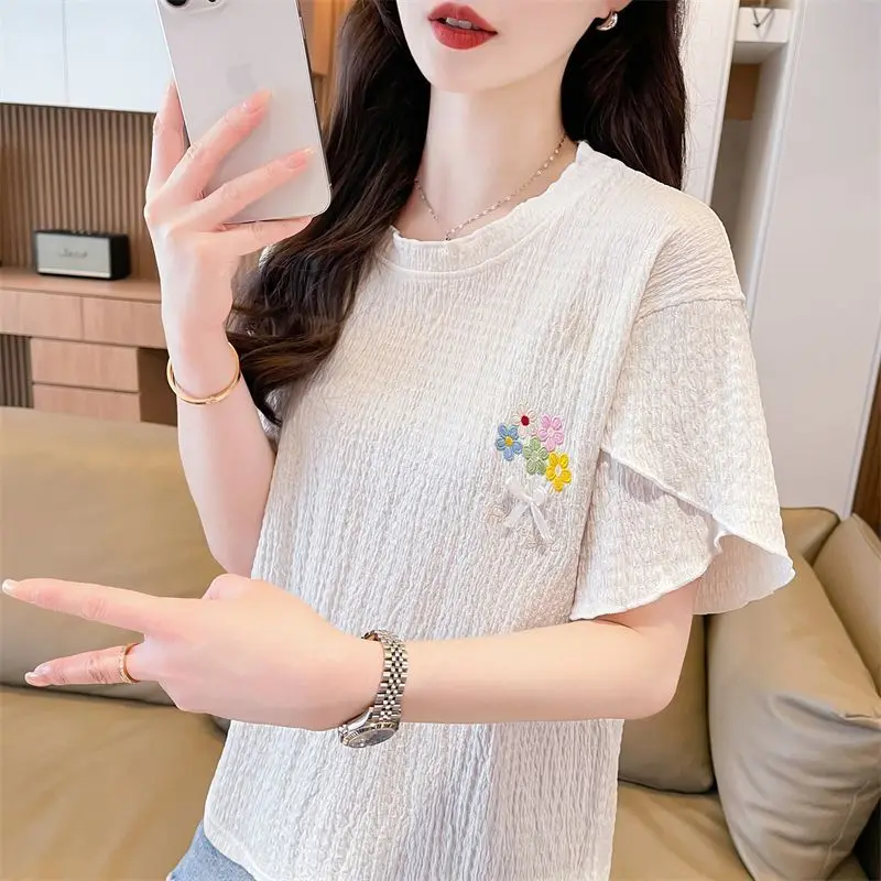 

Korean-style Short-sleeved T-shirt for Women New Summer Loose Large Size Versatile Top