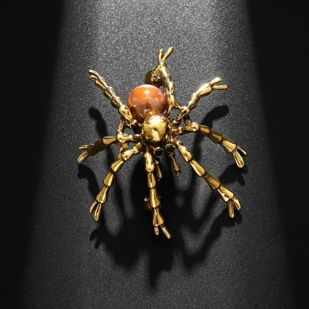 Vintage Delicate Eight-Legged Spider Brooch Charm Women\'s Brooch Fashion New Party Jewelry Accessories Gift Wholesale