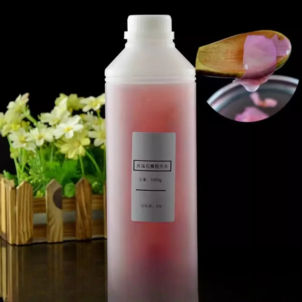 Natural Rose Flower Water Toner 1000ml - Brightening Hydrating, Soothing Facial Lotion for Dry Dull Skin