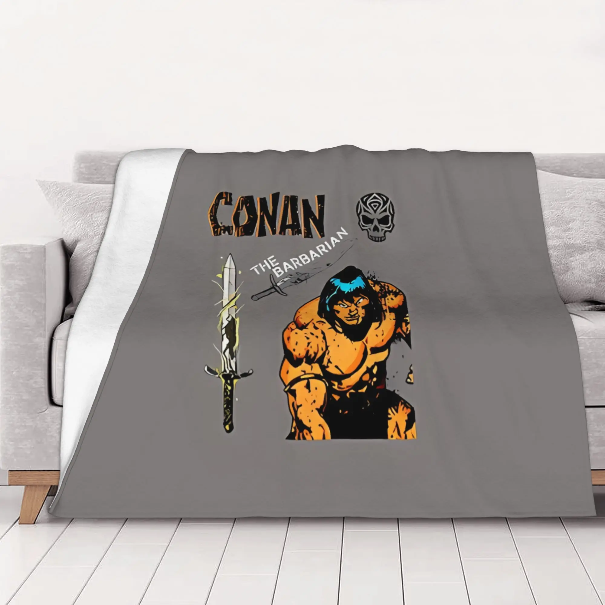 1PC home Room Decor THE BARBARIAN  Sword Fantasy Hero Blanket Throw Blanket Conan The Adventurer Novelty Warm Blanket All Season