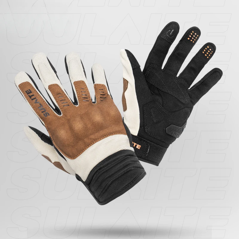 

Motorcycle Riding Gloves Spring And Summer Full Finger Breathable PVC Boxing Conductive Touch Screen Gloves Motorcycle Equipment