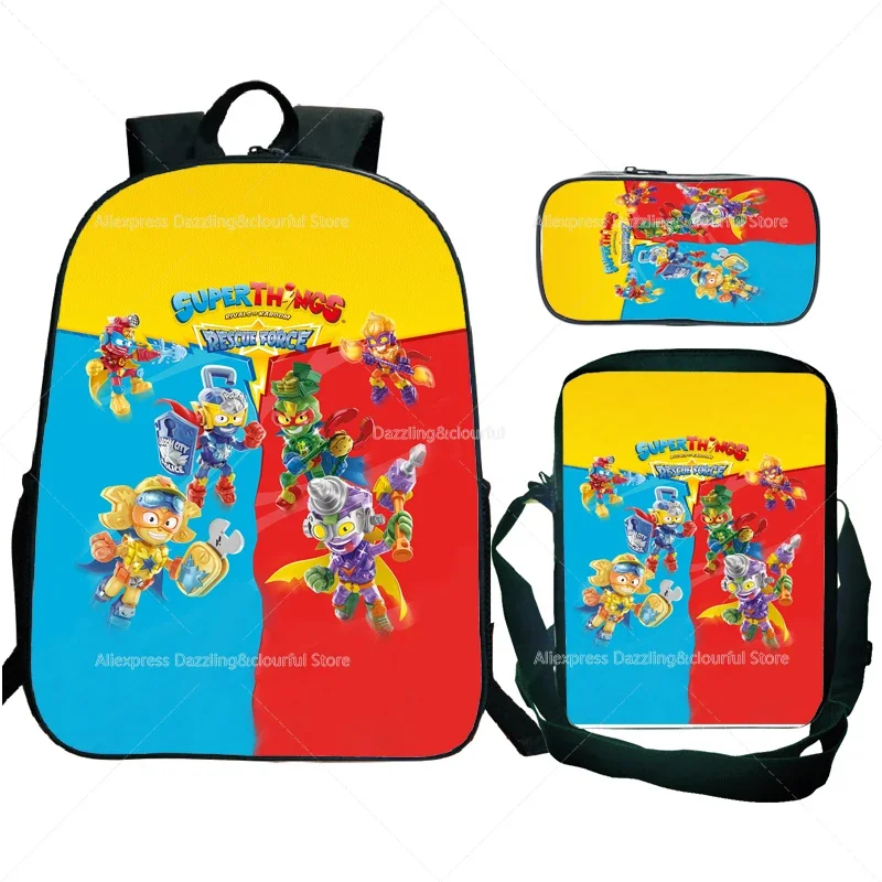 3pcs SuperThings 10 Rescue Force School Backpack Superzings Children Mochila Bags Super Zings Teenager Boys Escolar Infantil