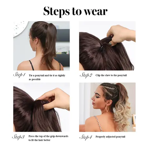 10 best sales भूरे रंग की पोनीटेल विग - №6