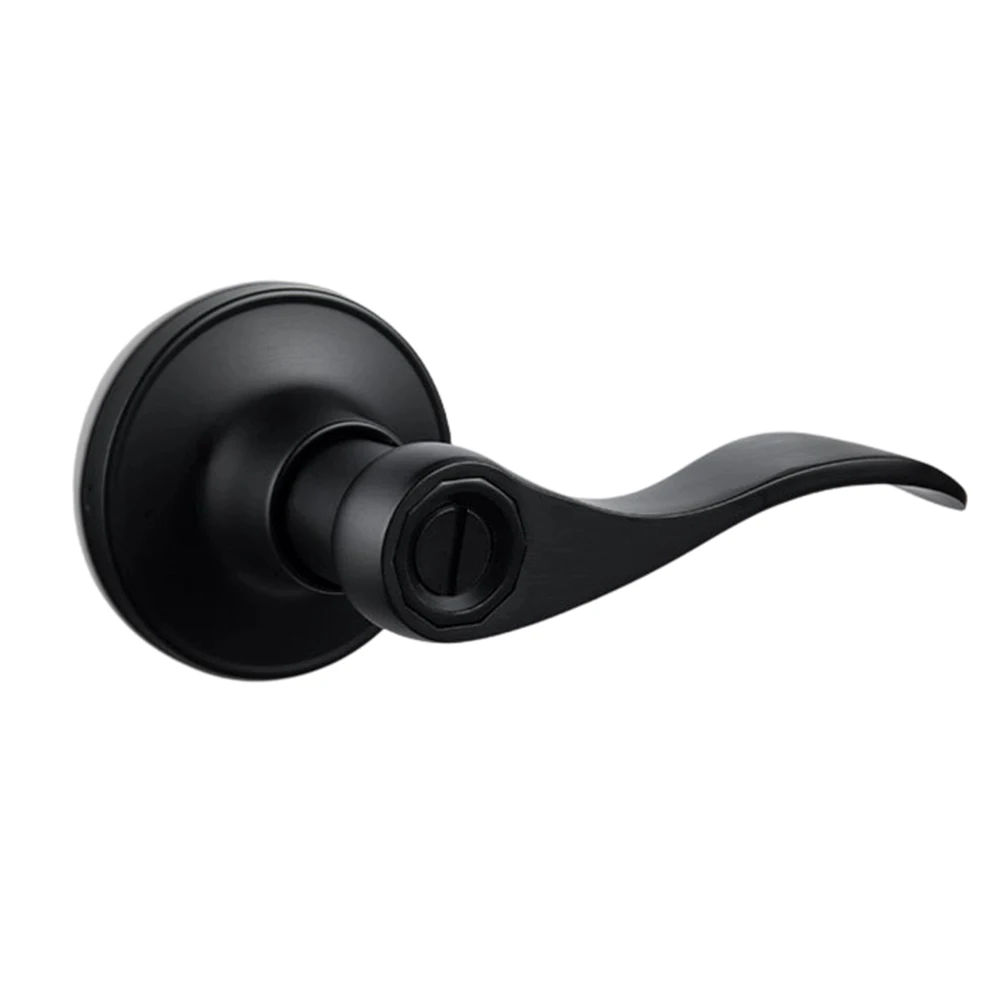 10 Piece Keyless Privacy Lever Set Modern Wave Design Heavy Duty Construction for Bedrooms Bathrooms Black Finish
