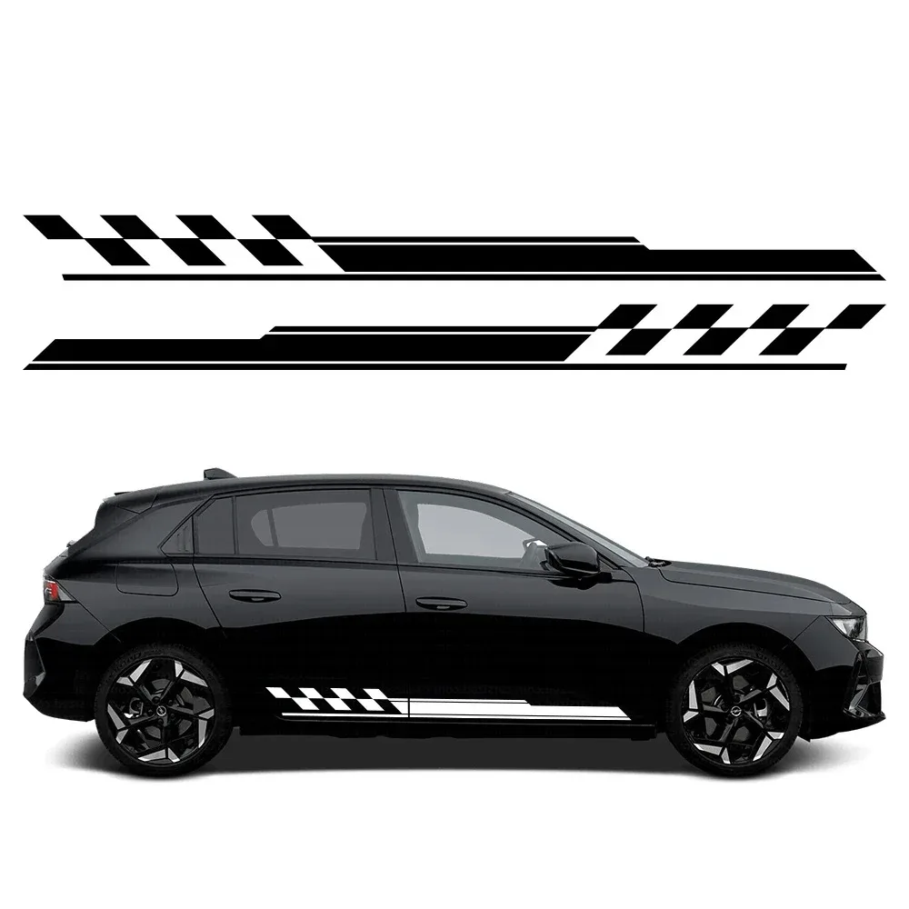 

Motors Side Skirt Stickers Sports Racing Stripes Car Side Body Pattern Stickers Vinyl Decals Auto Decoration Decal Accessories