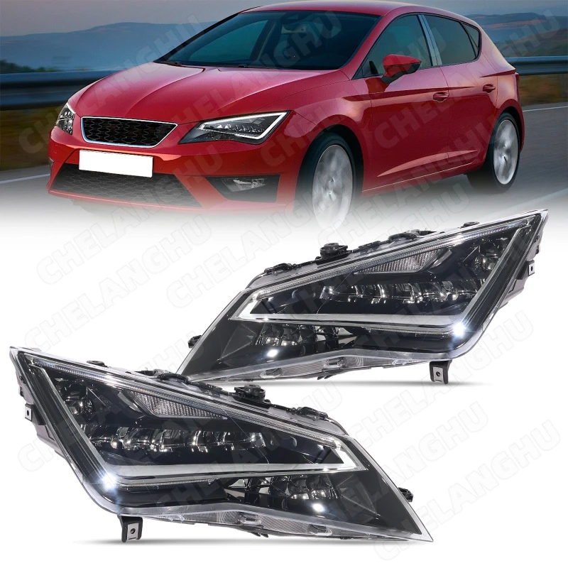 LED Headlight For Seat Leon FR 2013 2014 2015 2016 Front Turn Signal Light Headlamp DRL Car Accessories 5F1941007B 5F1941008B