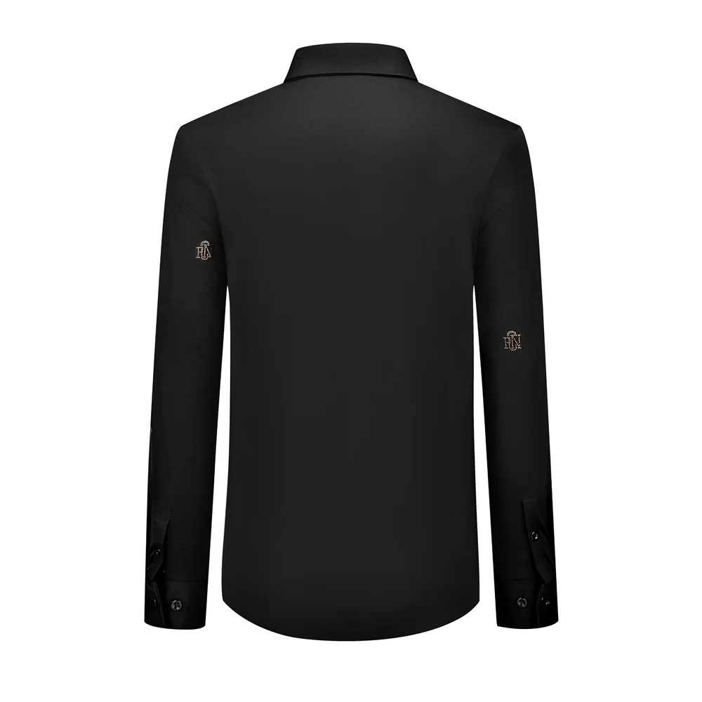 2025 nouvelle chemise de lettre de strass hommes à manches longues chemises sociales de luxe chemises habillées d'affaires décontractées Costumes de spectacle de Banquet