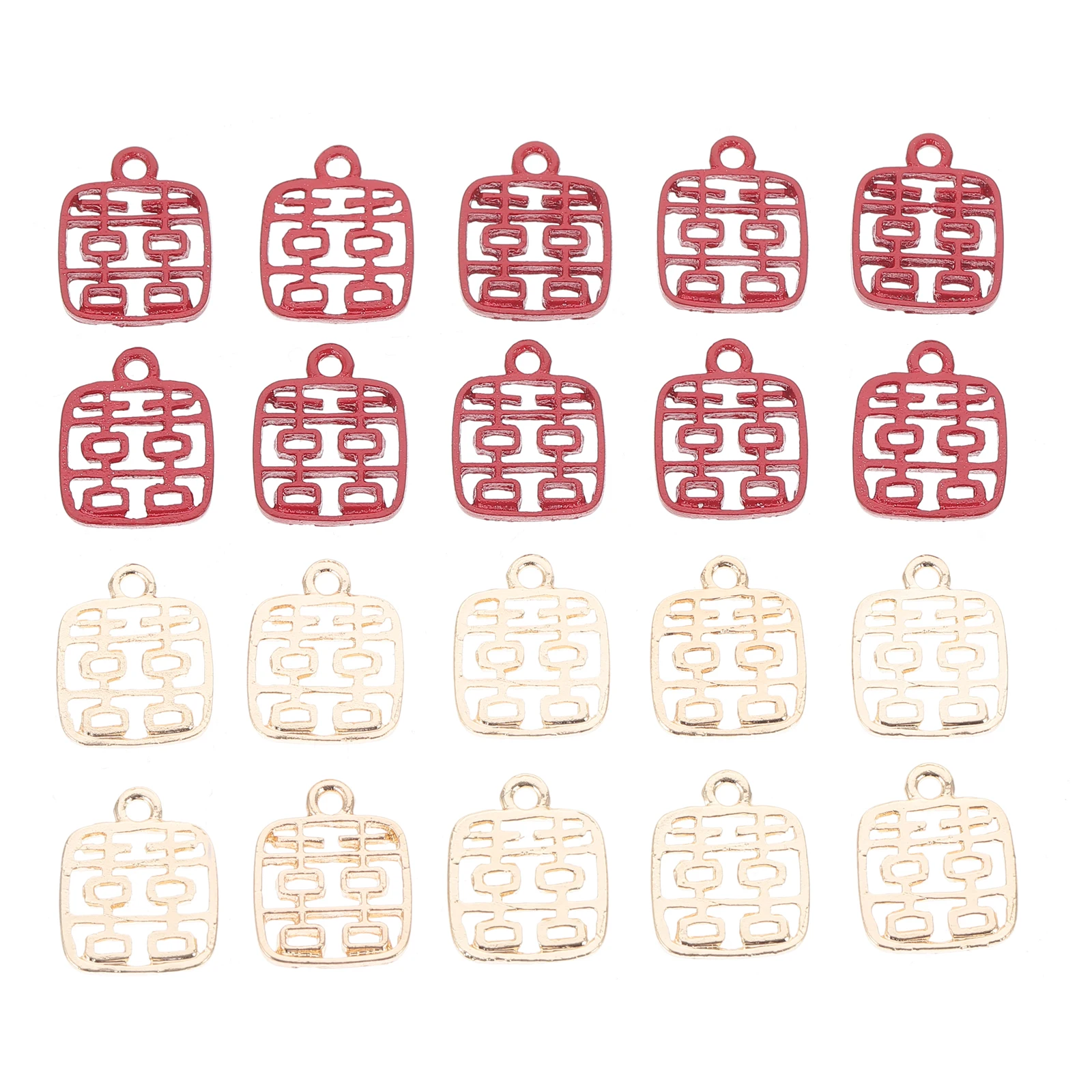 

60 Pcs Happiness Pendant Alloy Wedding Hangings DIY Charms Necklace Accessories Wedding Alloy Hangings Jewelry Making