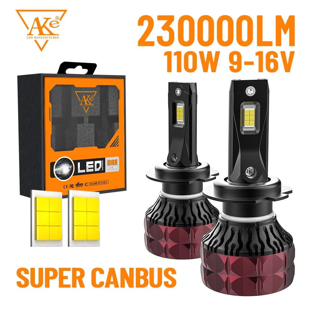 

1:1 Canbus 230000LM 110W Car LED Light H4 H7 Car Headlight Bulbs H1 H11 9005 HB3 9006 HB4 9012 HIR2 6000K Lights 12V Auto Lamp