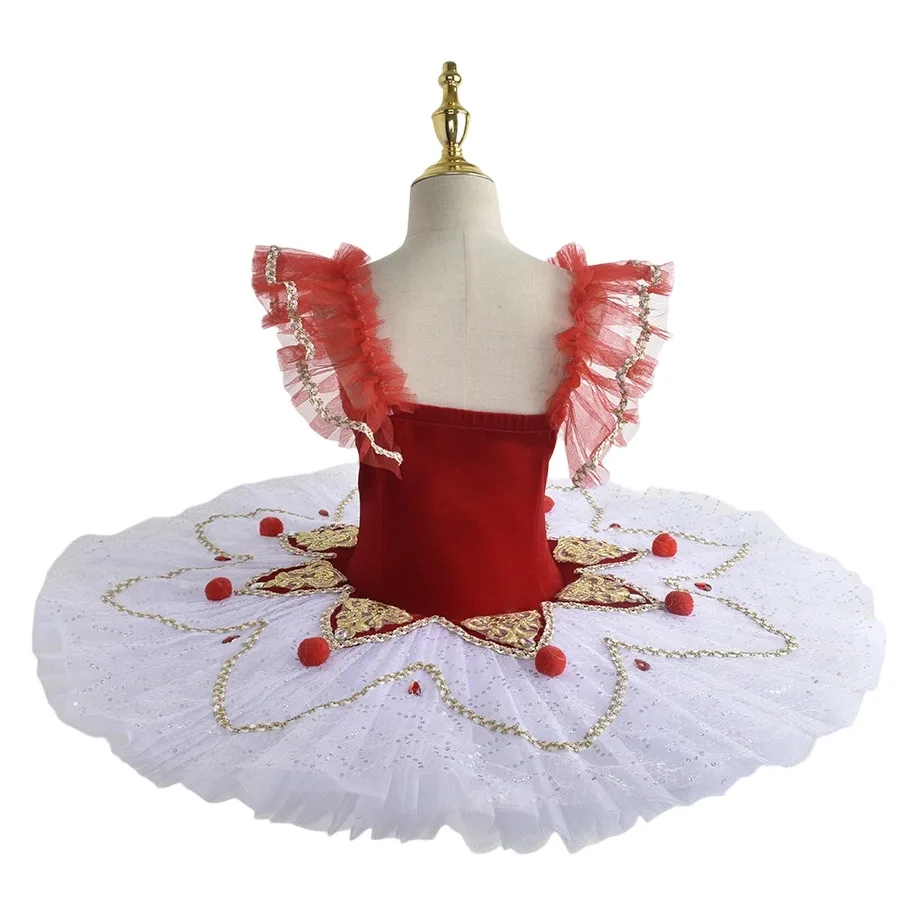 Romantisch Giselle-balletkostuum voor meisjes Fluweelachtige lange tulejurk met pofmouwen Koorballerina-outfit in pastelkleuren