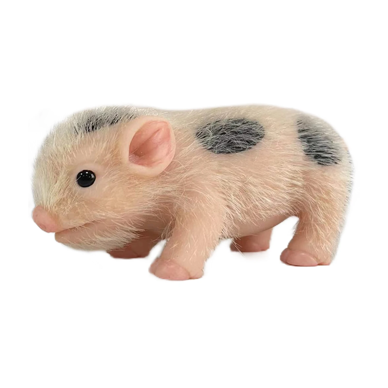 

5 Inch Soft Silicone Pig Doll Mini Simulation Silicone Pig Toy Full Body Hair Transplanted Toy Pig Reborn Vivid Pig For Kid Toys