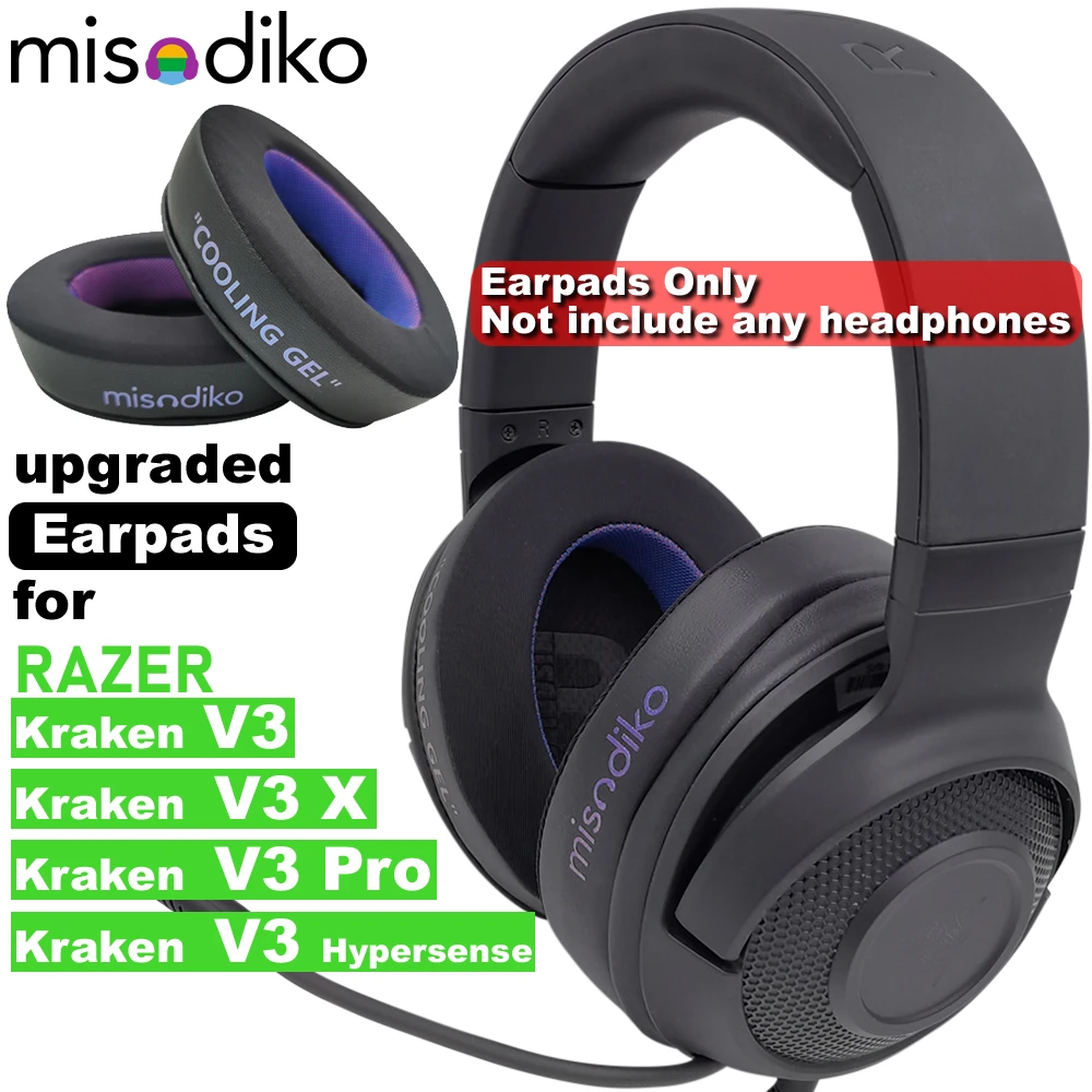 misodiko Upgraded Ear Pads Cushions Replacement for Razer Kraken V3 / X / Pro / Hypersense Gaming Headset