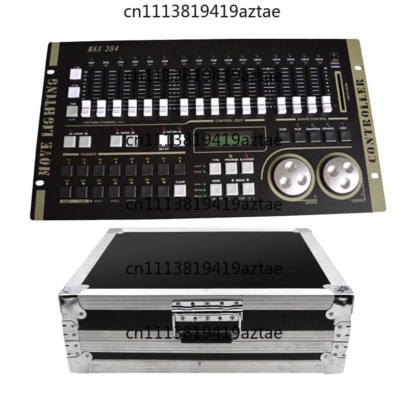 Max 384 DMX Stage Light Controller with Flycase, DMX Master Console for XLR-3 LED Par, Beam & Moving Head DJ Lights