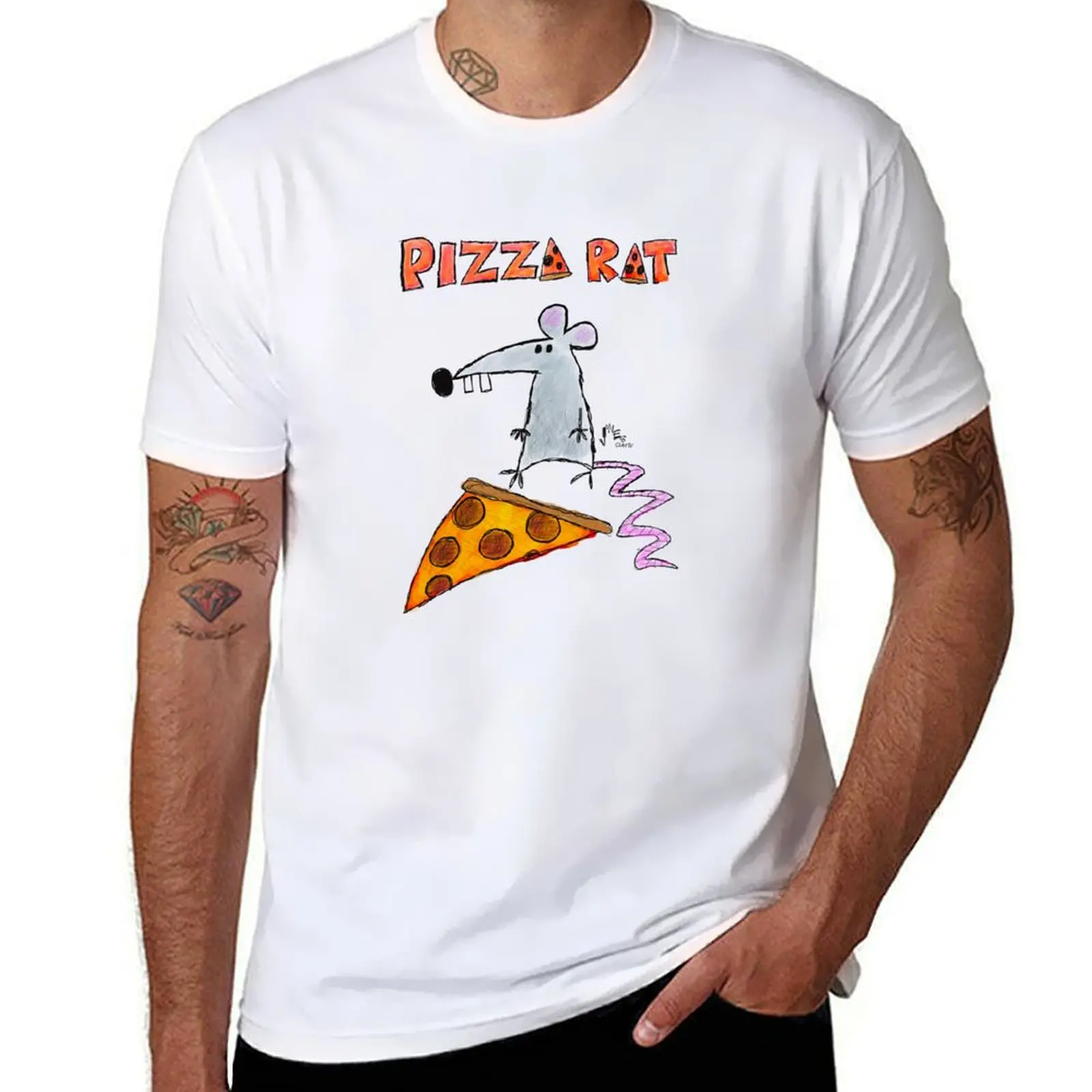 

Pizza Rat T-Shirt t shirt custom print cotton t shirts man 100% T-Shirt