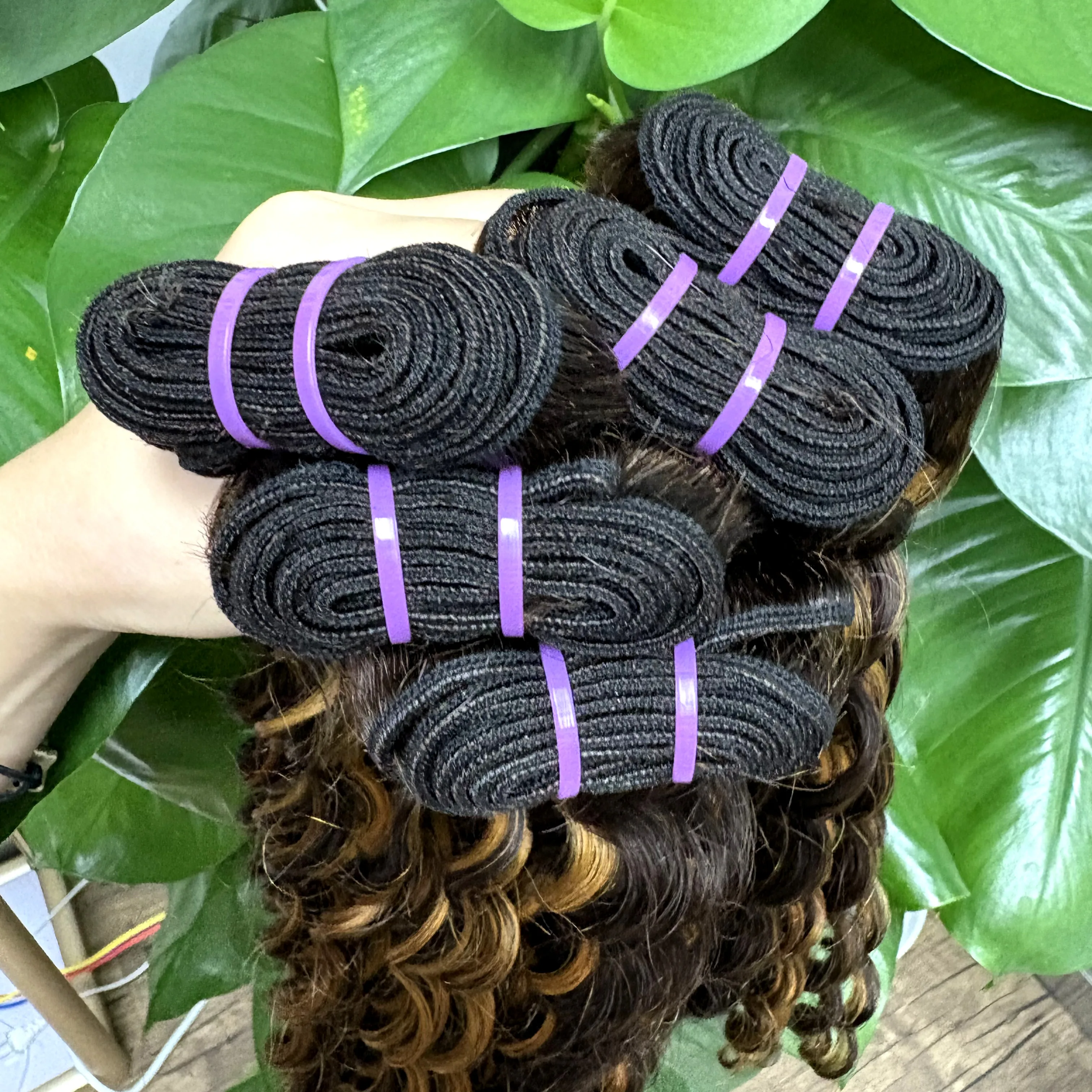 14inch Raw Vietnamese Unprocessed P4/30 Highlight Deep Wave Hair Bundles 16A 100% Human Hair Weave Extensions for Women