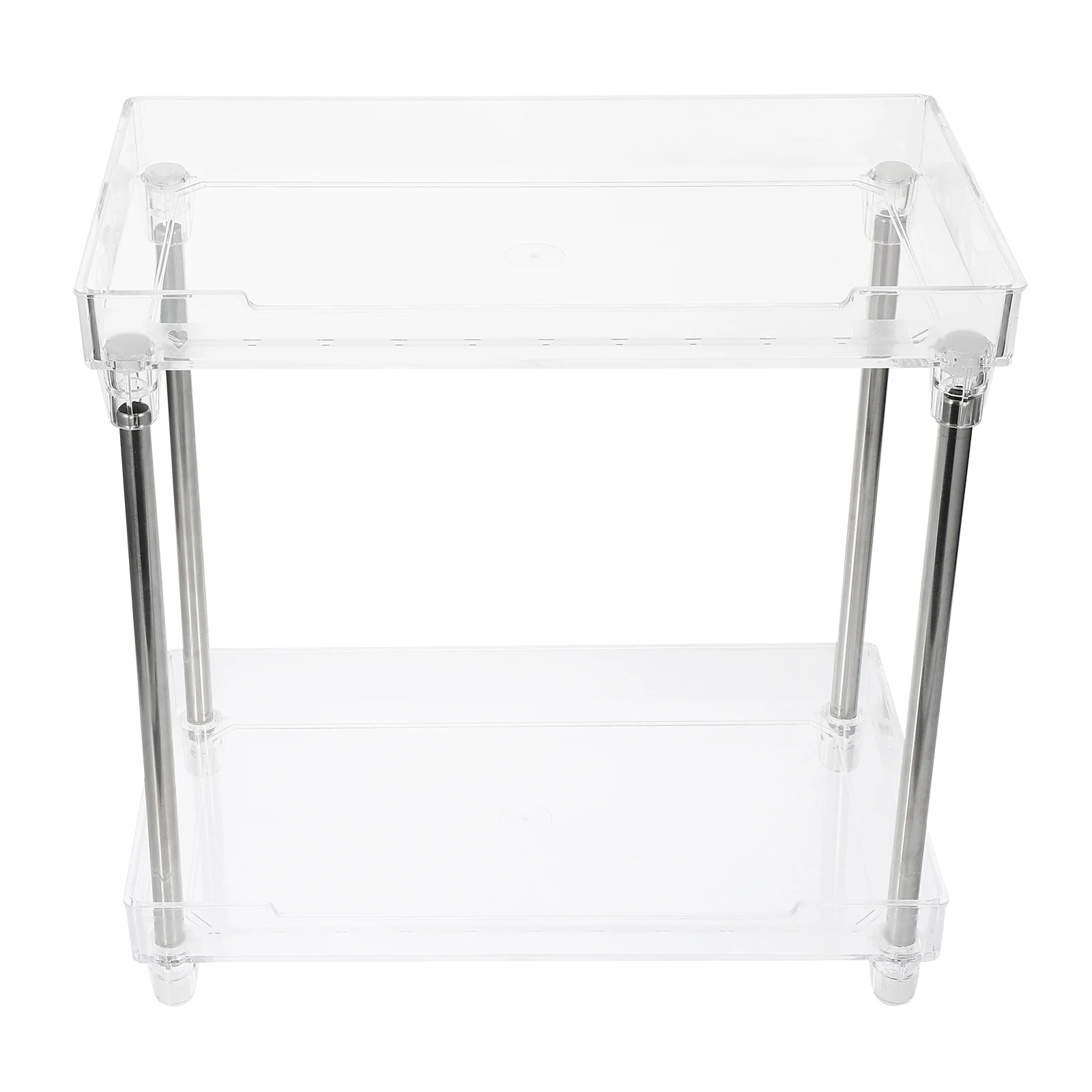 

2 Tier Makeup Storage Organizer Box Vanity Container Bedroom Bathroom Sturdy Double Layer Countertop Organizer For