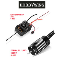 Hobbywing Ezrun MAX4 HV 300A ESC +70125 560KV Inductive Brushless Motor Set for 1/5 RC Remote Control Model Car Buggy Truck