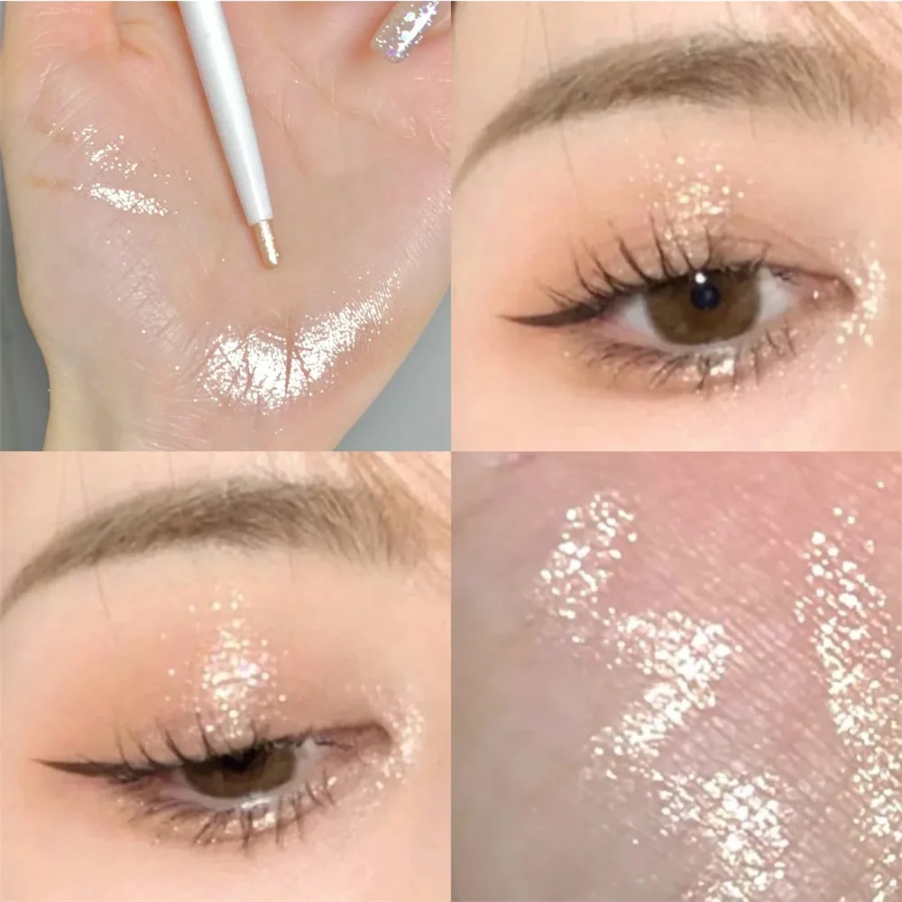 Bâton de fard à paupières imperméable 4 couleurs |   Surligneur longue tenue pour femme |   Stylo d'accent Lash Line (worm à soie couché)