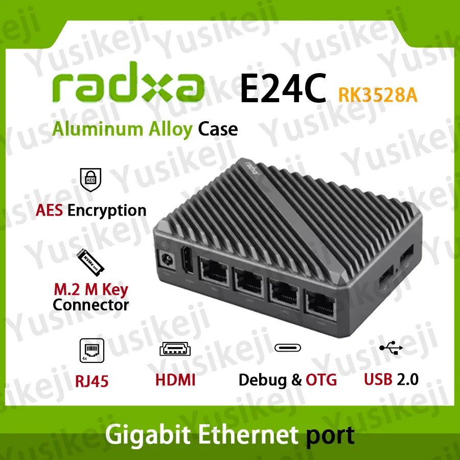 RADXA E24C, RK3528A, четырехъядерный процессор A53, LPDDR4, поддержка SD-карты, 4-гигабитный Ethernet, однокарточный компьютер RADXA E24C, RK3528A, четырехъядерный процессор A53, LPDDR4, поддержка SD-карты, 4-гигабитный Ethernet, однокарточный компьютер