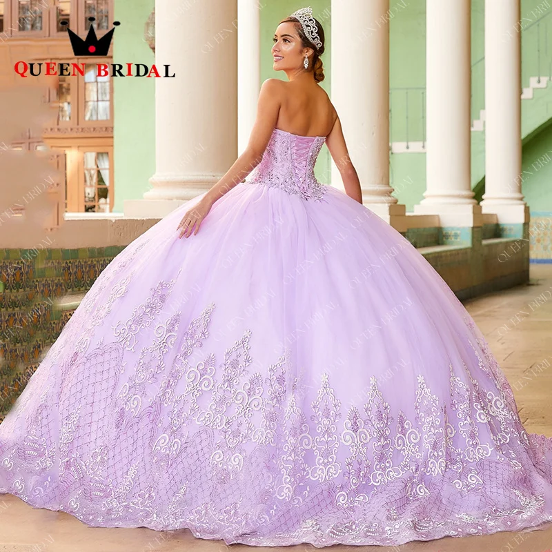 Robes de Quinceanera à paillettes en dentelle, appliques chérie, robe éducative élégante, Off initié, H87E, 15, 2024