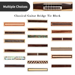 LOOK Classical Guitar Bridge Block Tie Wooden Abalone Shell Buffalo Bone Shell Inlay String-Tie DIY Flamenco Classical Guitar