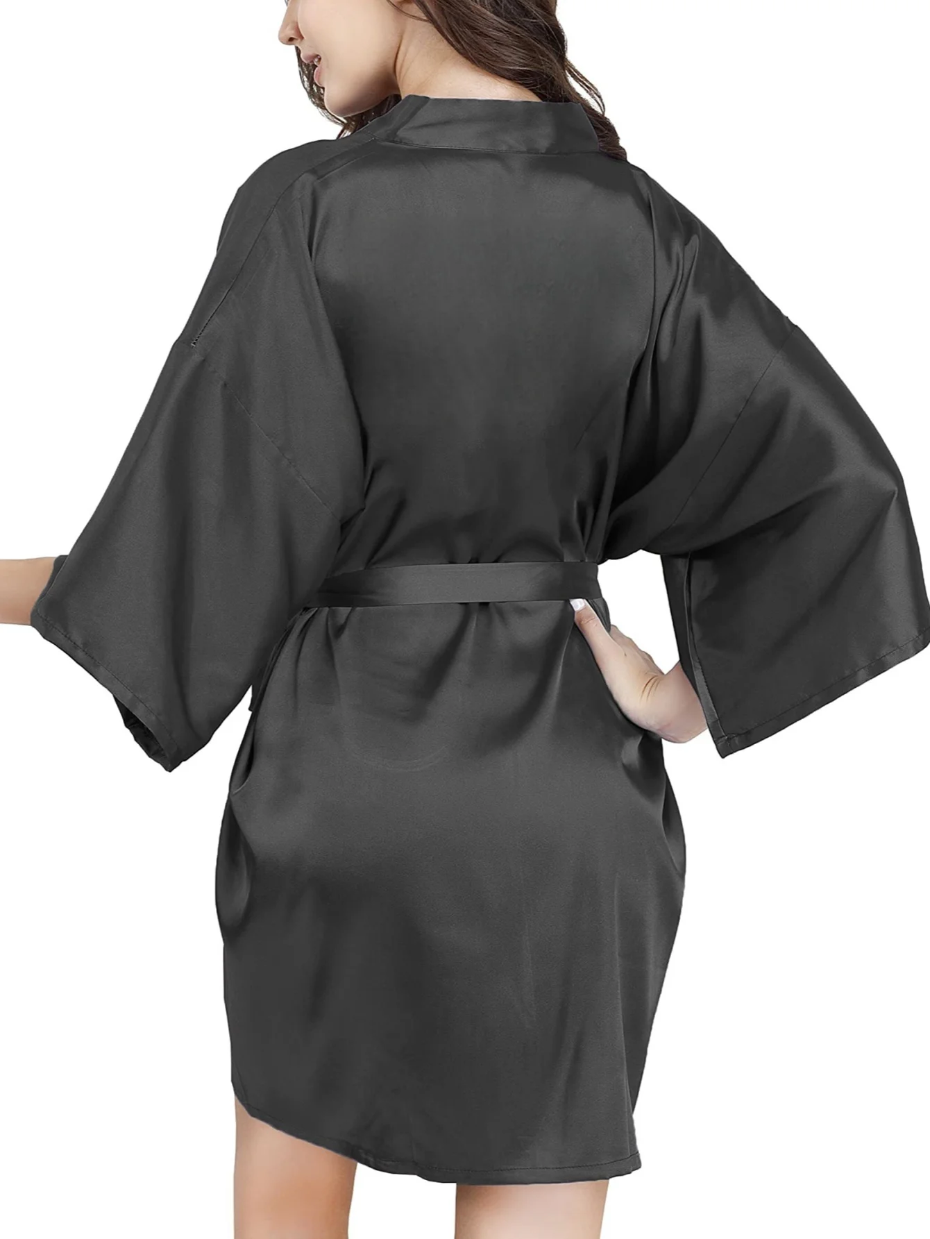 1pc Women\'s one-size ice silk satin pajamas robe,bathrobe, morning robe party home clothes, wedding