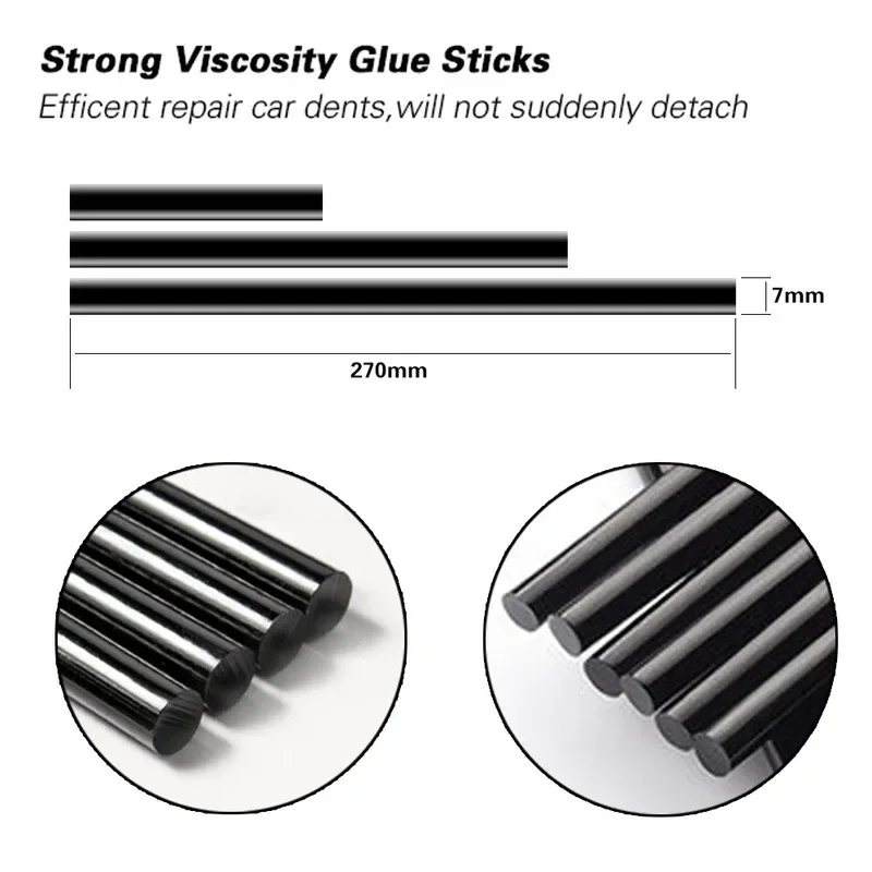 Car Hot Melt Glue Sticks Body Dent Repair Strong Adhesion Puller Tools Black Hot Melt Glue Stick Paintless Removal Repair Strips