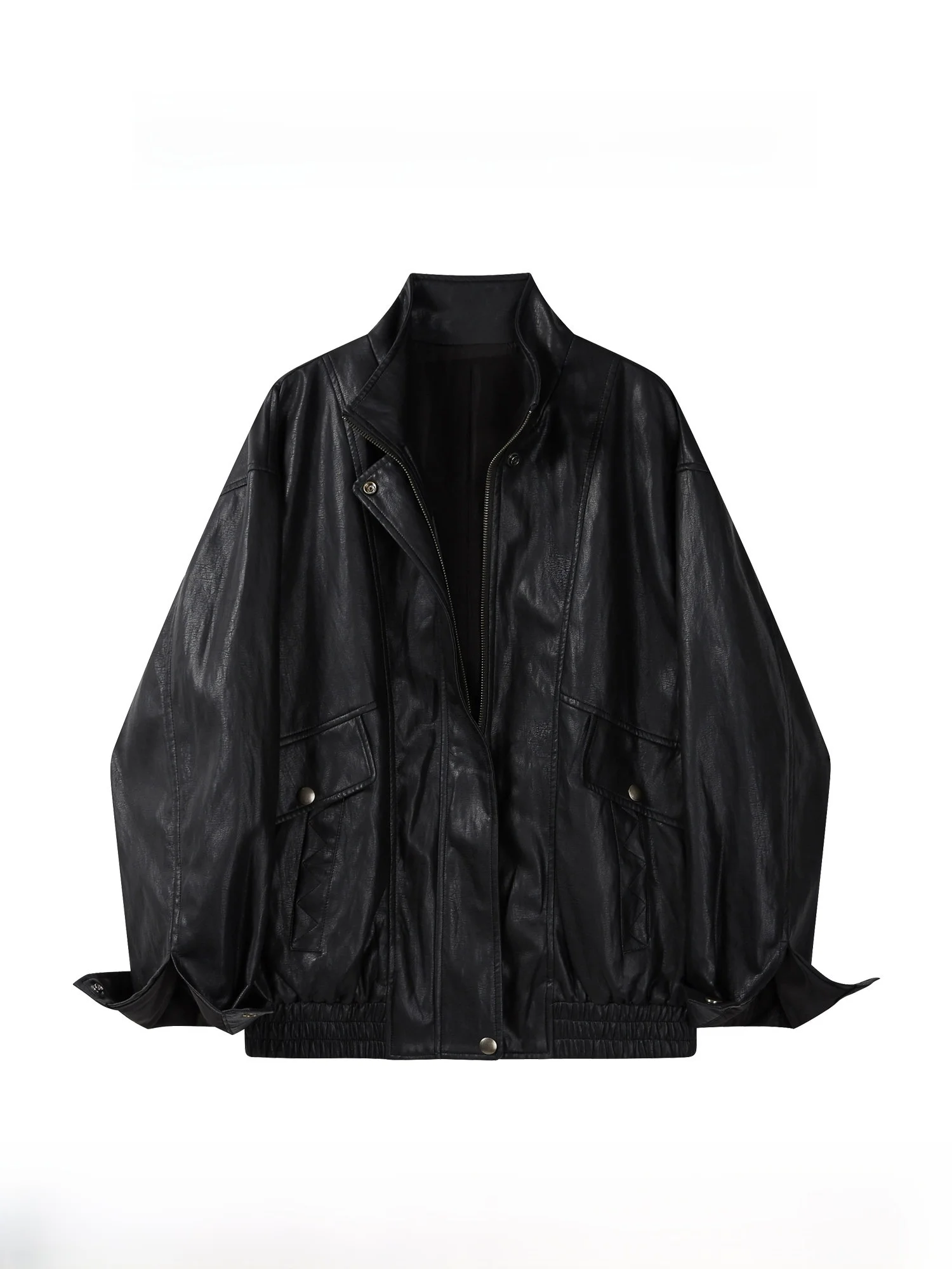 

Кожаная куртка Bla для женщин, свободного кроя, в мотоциклетном стиле, с цепочкой, винтажный американский ретро-дизайн, тренд ранней осени