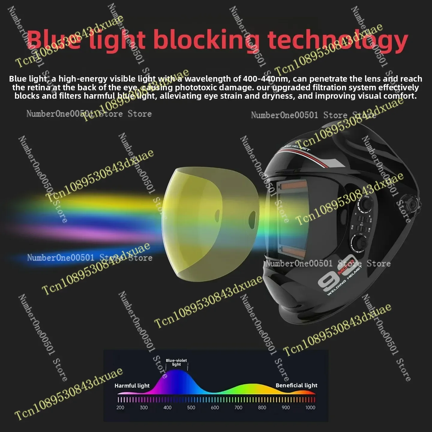 Welding protective mask, automatic dimming head, full face lightweight argon arc welding welder welding cap