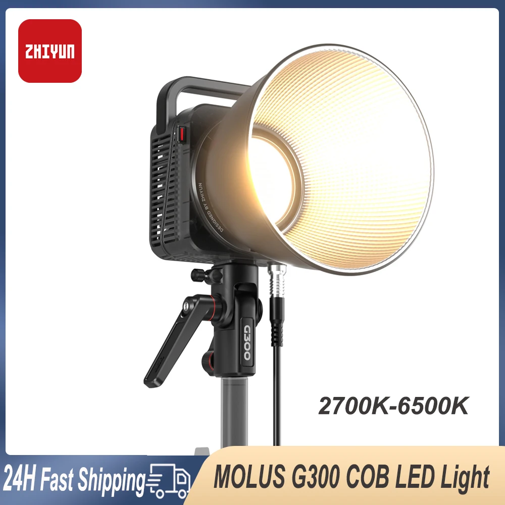 

ZHIYUN MOLUS G300 300W COB LED Light 2700K-6500K APP Control LED Photo Studio Lamp For Tiktok Youbute Video Photography Lighting