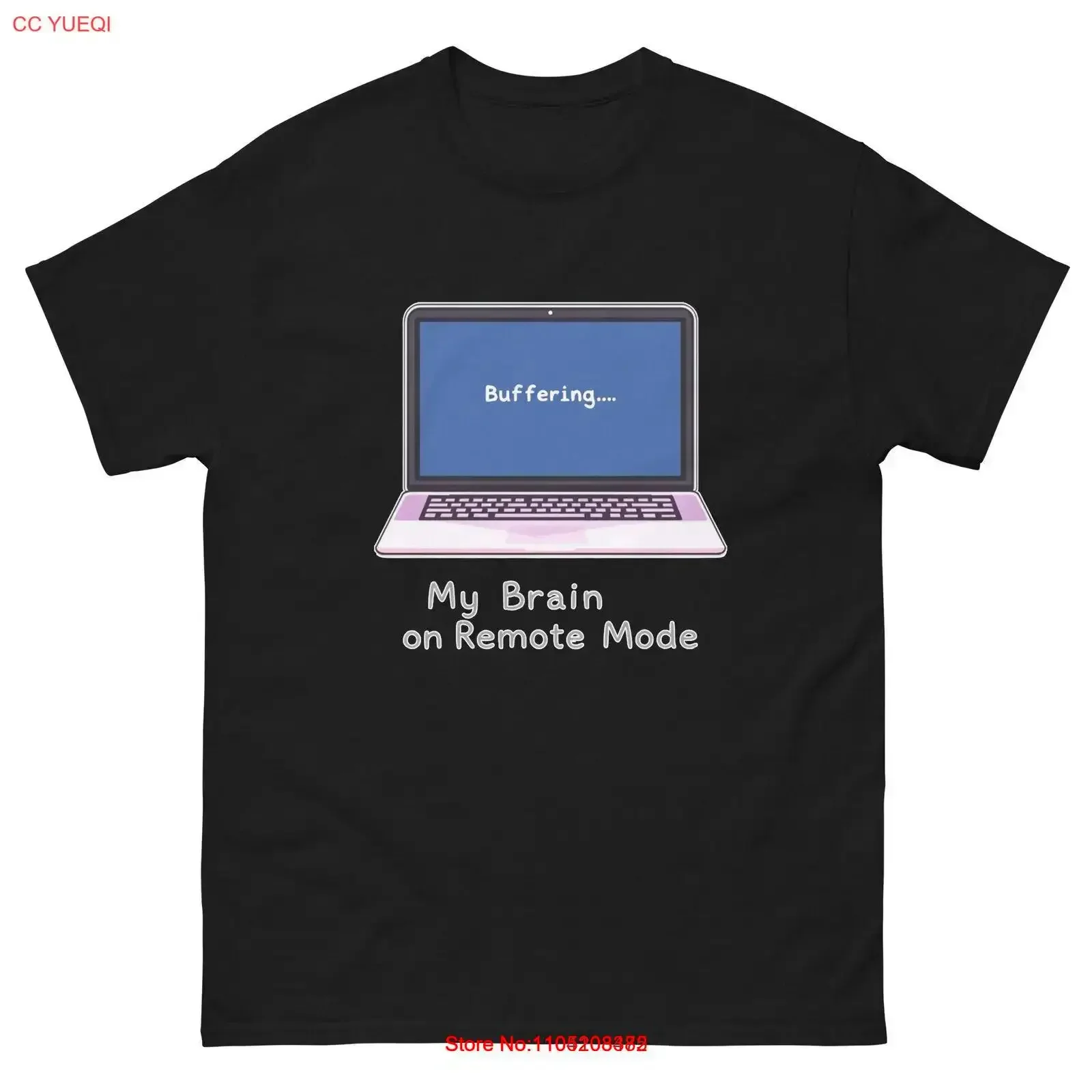 

My Brain On Remote Mode Funny Work From Home T Shirt vintage Washed designer clothes graphic Breathable streetwear